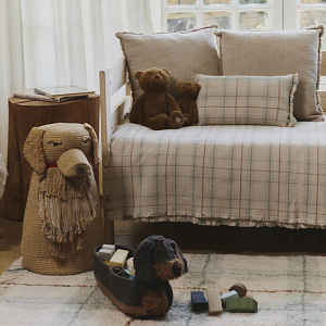 Подушка Лорена Каналс (Lorena Canals), "Этнос", голубой, шалфей, 25 х 40 см